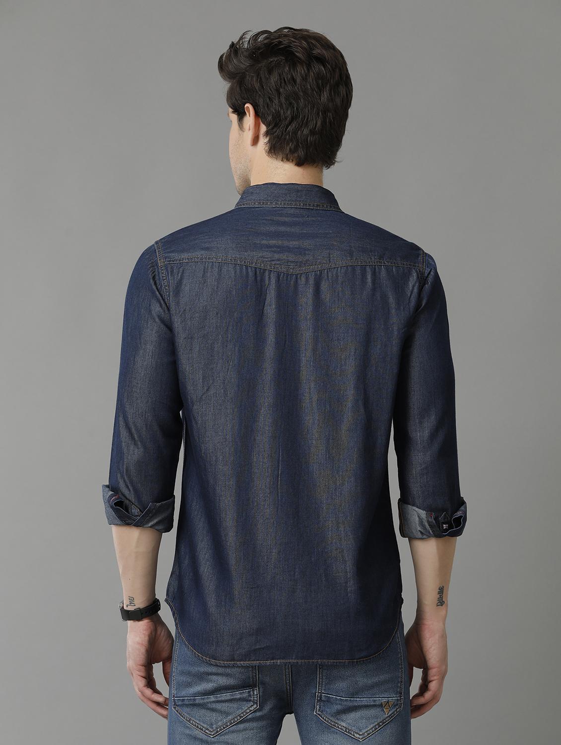 indigo cotton casual shirt - 20374704 - Standard Image - 2