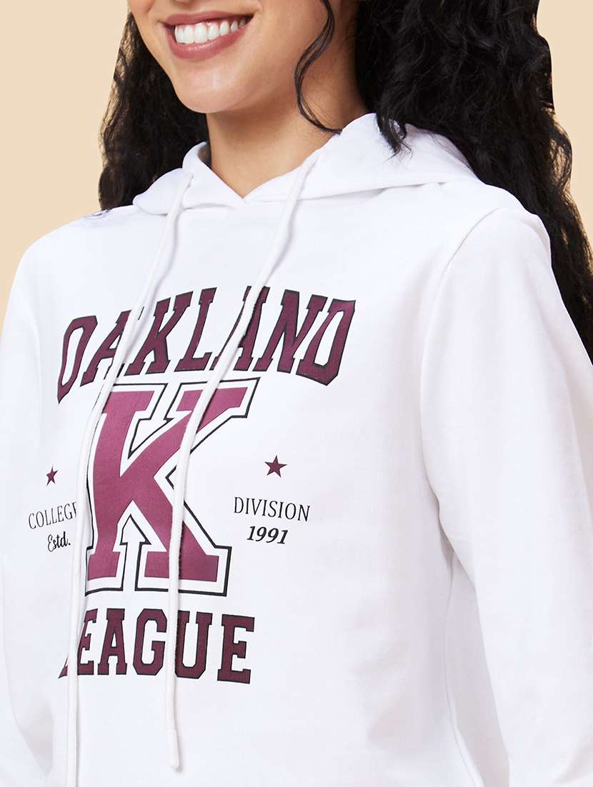 women white cotton front print sweatshirt - 20375063 -  Standard Image - 7