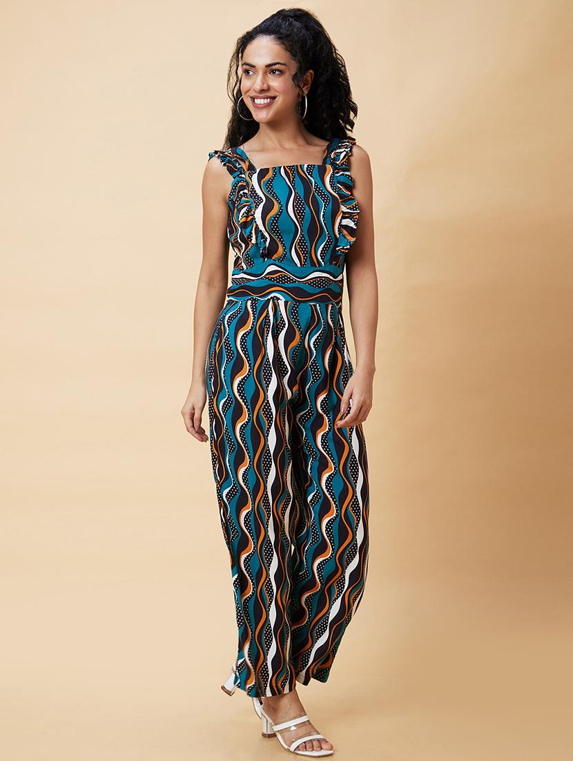 multicolored printed full leg jumpsuit - 20375088 -  Zoom Image - 0