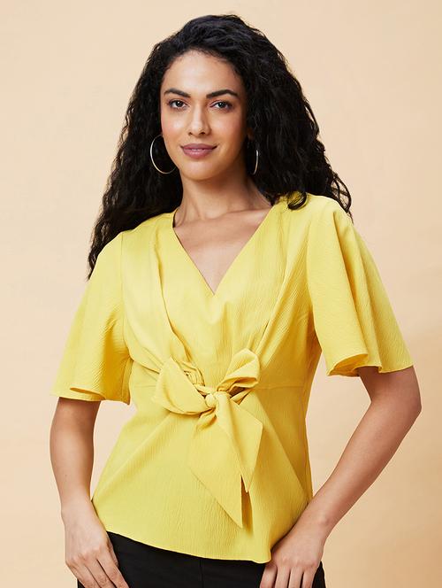 yellow solid regular top - 20375103 - Standard Image - 0