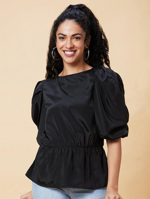 black solid regular top - 20375104 - Standard Image - 0
