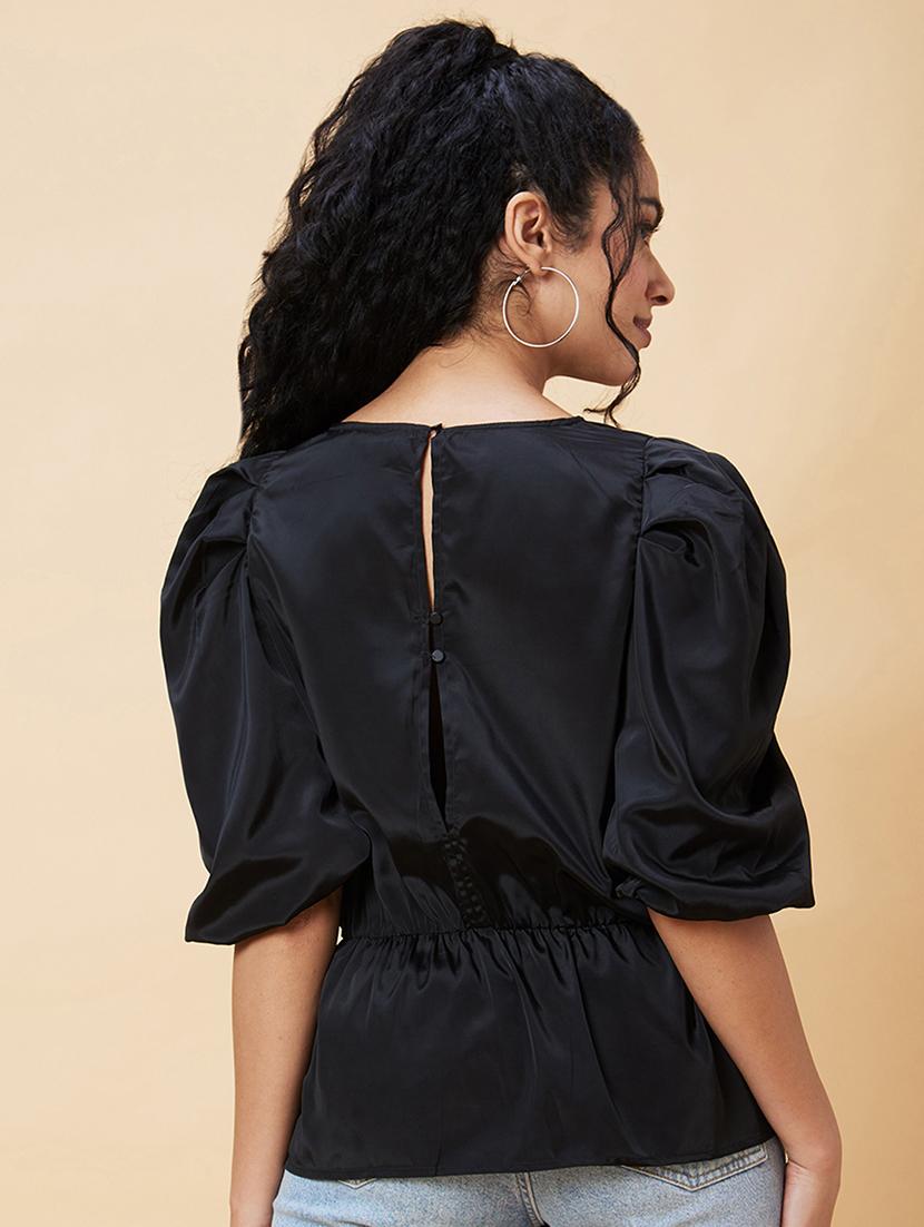 black solid regular top - 20375104 - Standard Image - 2
