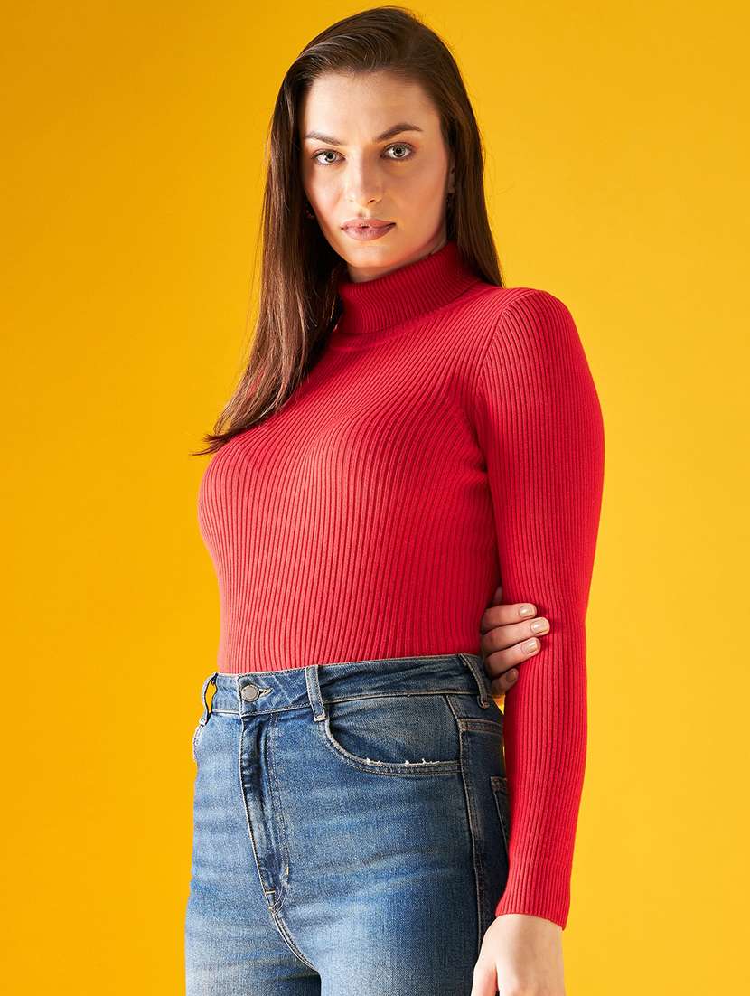 turtle neck solid pullover