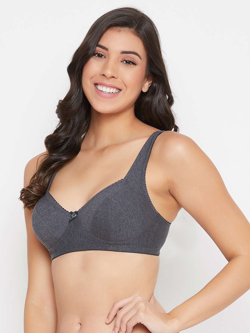 grey cotton regular bra - 20375396 -  Standard Image - 2