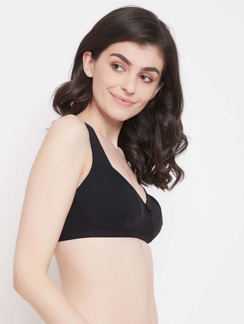 black cotton regular bra - 20375397 -  Standard Image - 2