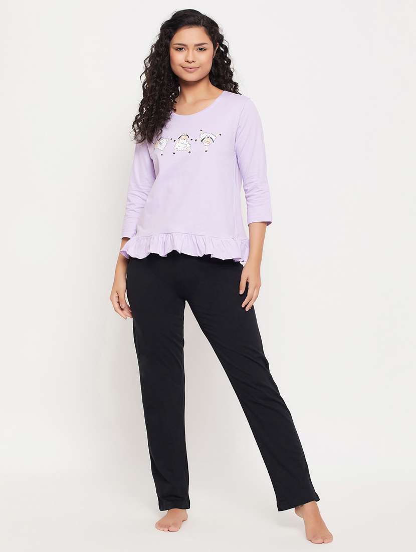 purple cotton pyjama set nightwear