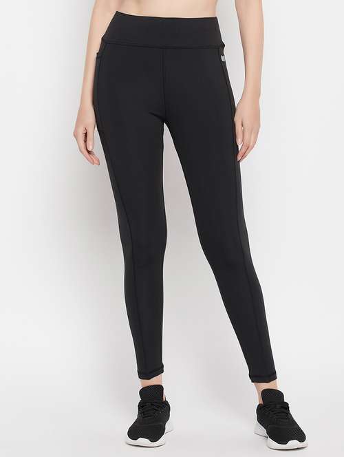 black solid ankle length legging - 20375850 -  Standard Image - 0