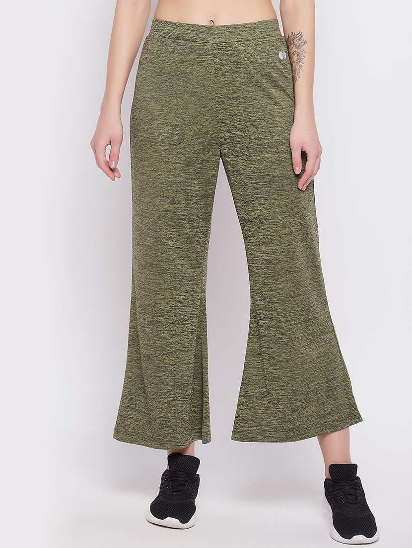 olive melange track pant