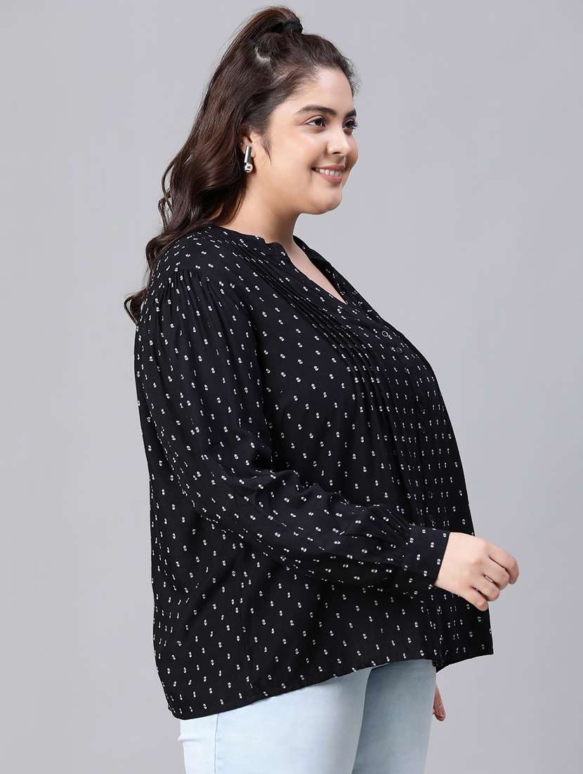 women black viscose blouson top - 20376639 - Standard Image - 2