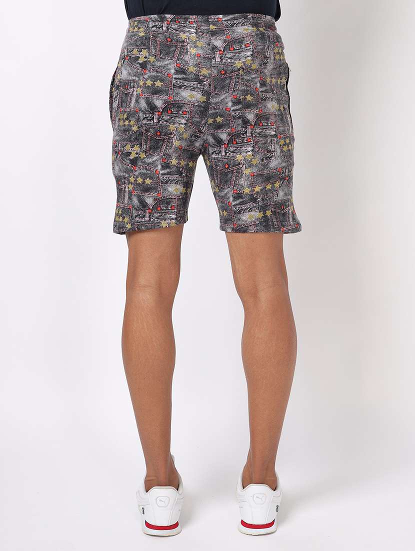 Men Grey Printed Regular Fit Shorts - 20376750 -  Standard Image - 2