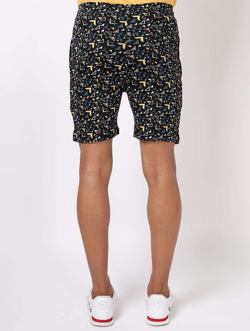 men black printed regular fit shorts - 20376757 -  Standard Image - 2