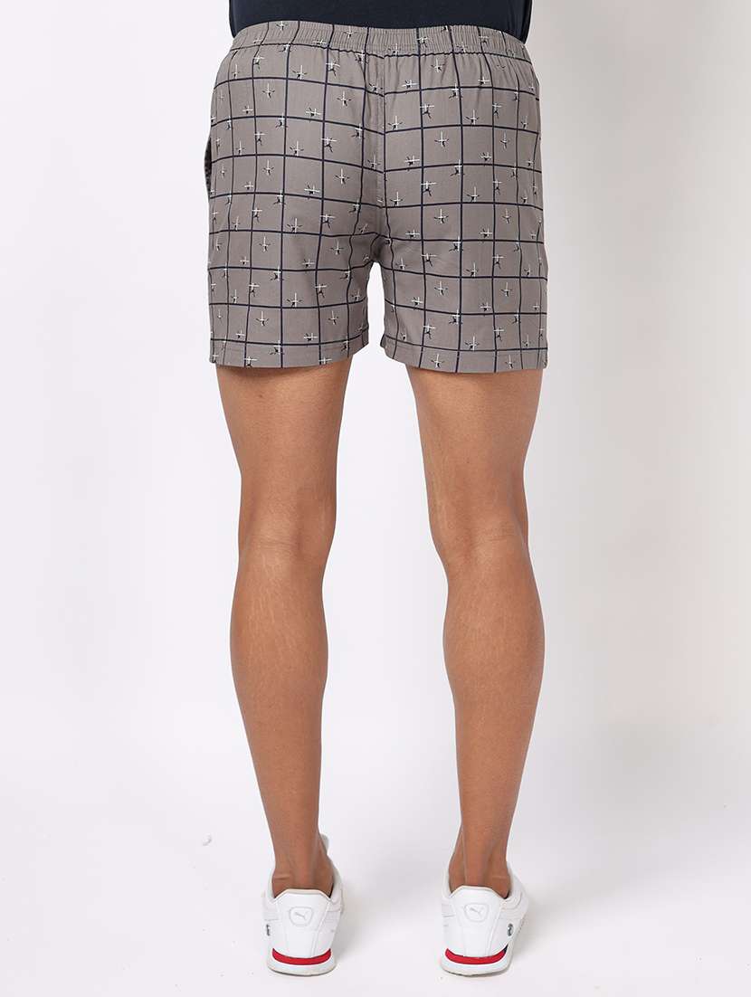 men grey printed regular fit boxer - 20376766 -  Standard Image - 2