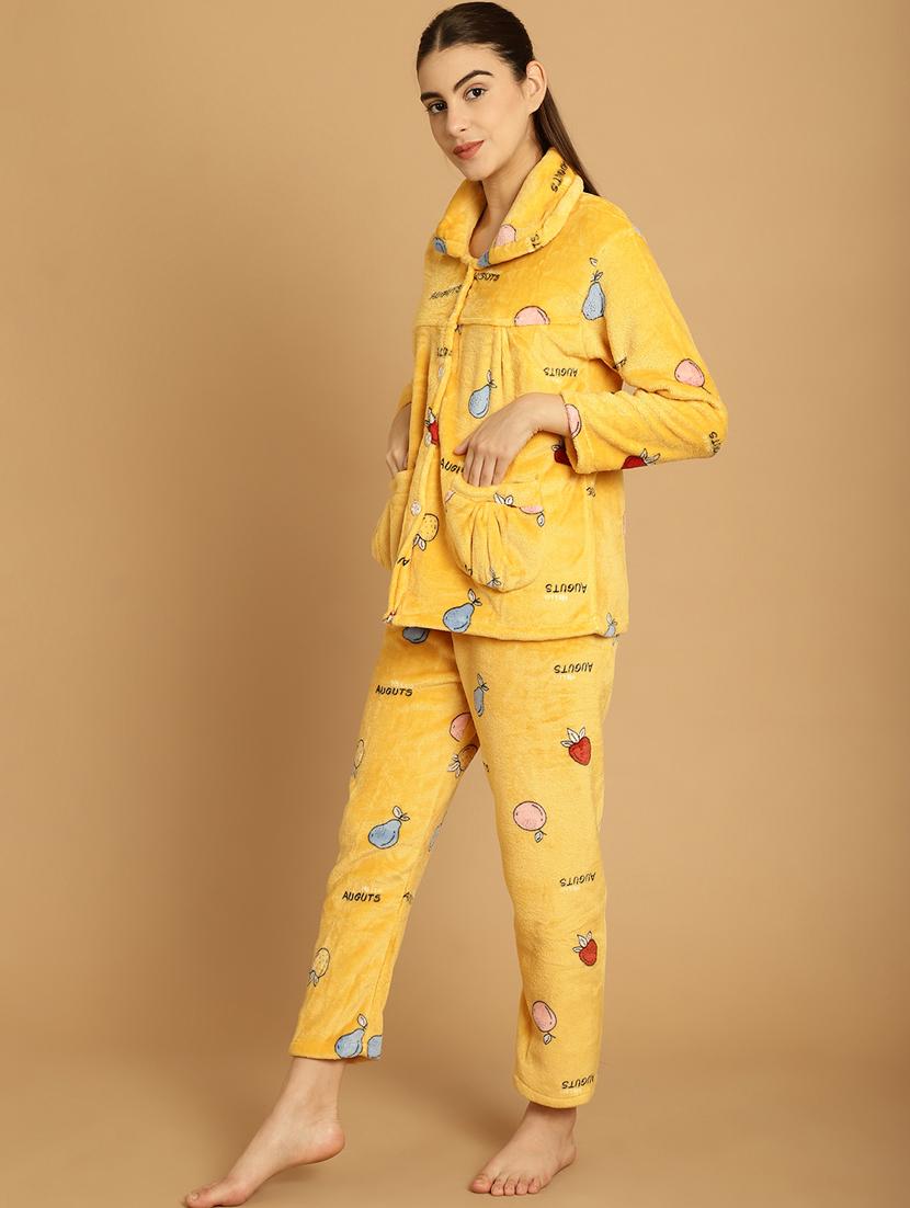women yellow nightwear pyjama set - 20376854 - Standard Image - 2