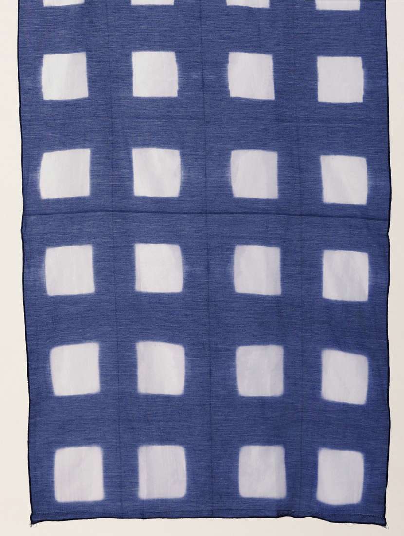 handwoven chanderi silk blue and white shibori dyed scarf - 20376861 -  Standard Image - 2