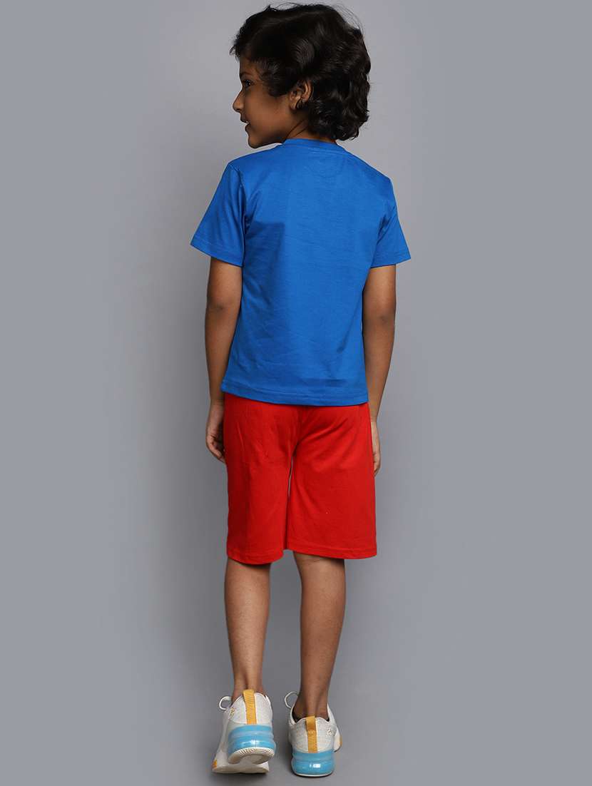 boys round neck graphic printed shorts set - 20376963 -  Standard Image - 2