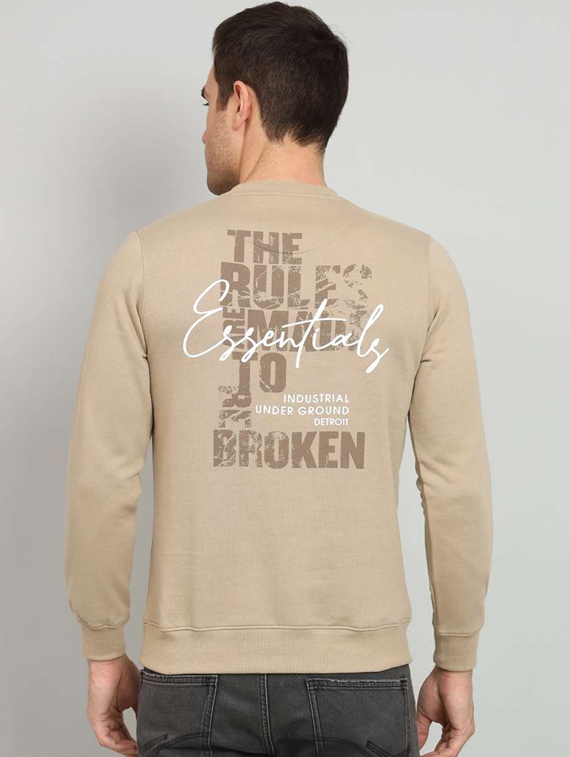 men beige typographic printed sweatshirt - 20377740 - Standard Image - 2