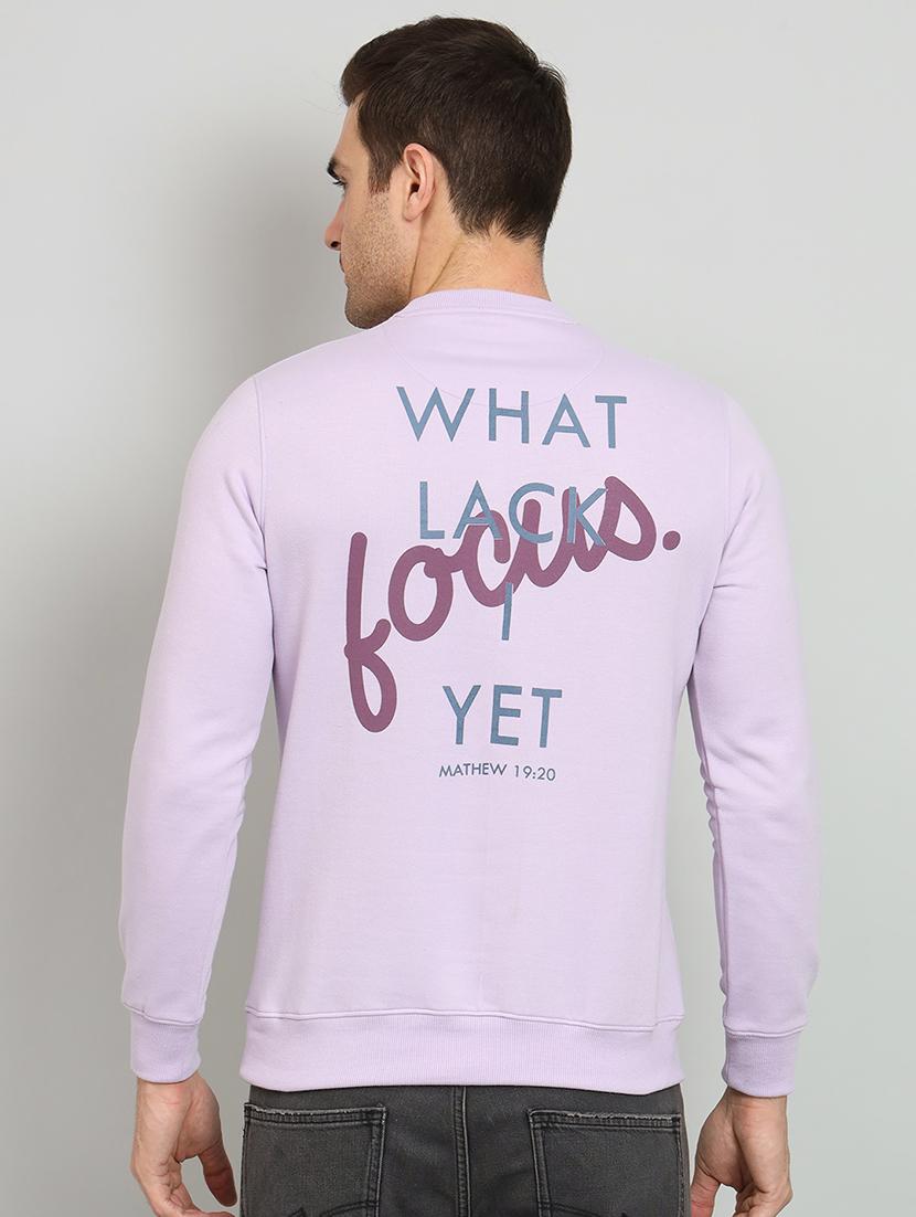 men lavender typography printed sweatshirt - 20377741 - Standard Image - 2