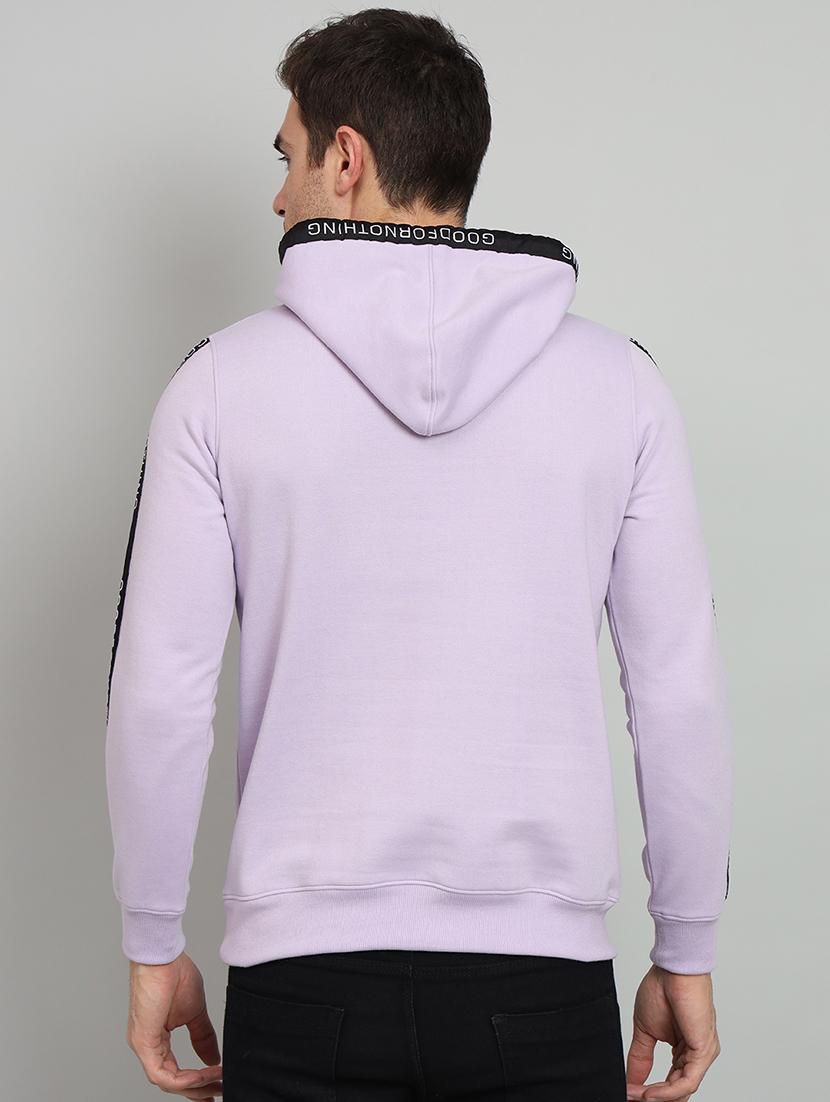 mem lavender fleece chest print sweatshirt - 20377745 - Standard Image - 2