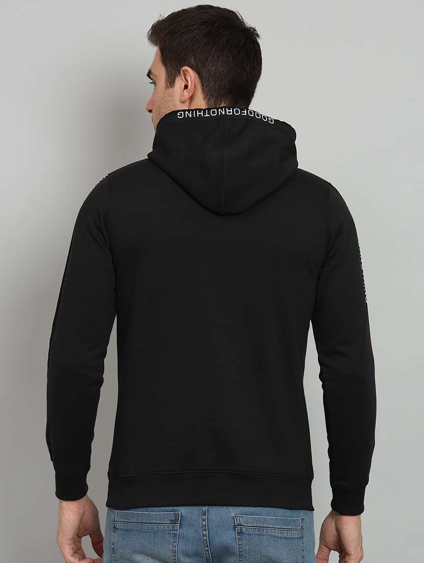 men black fleece chest print sweatshirt - 20377746 - Standard Image - 2