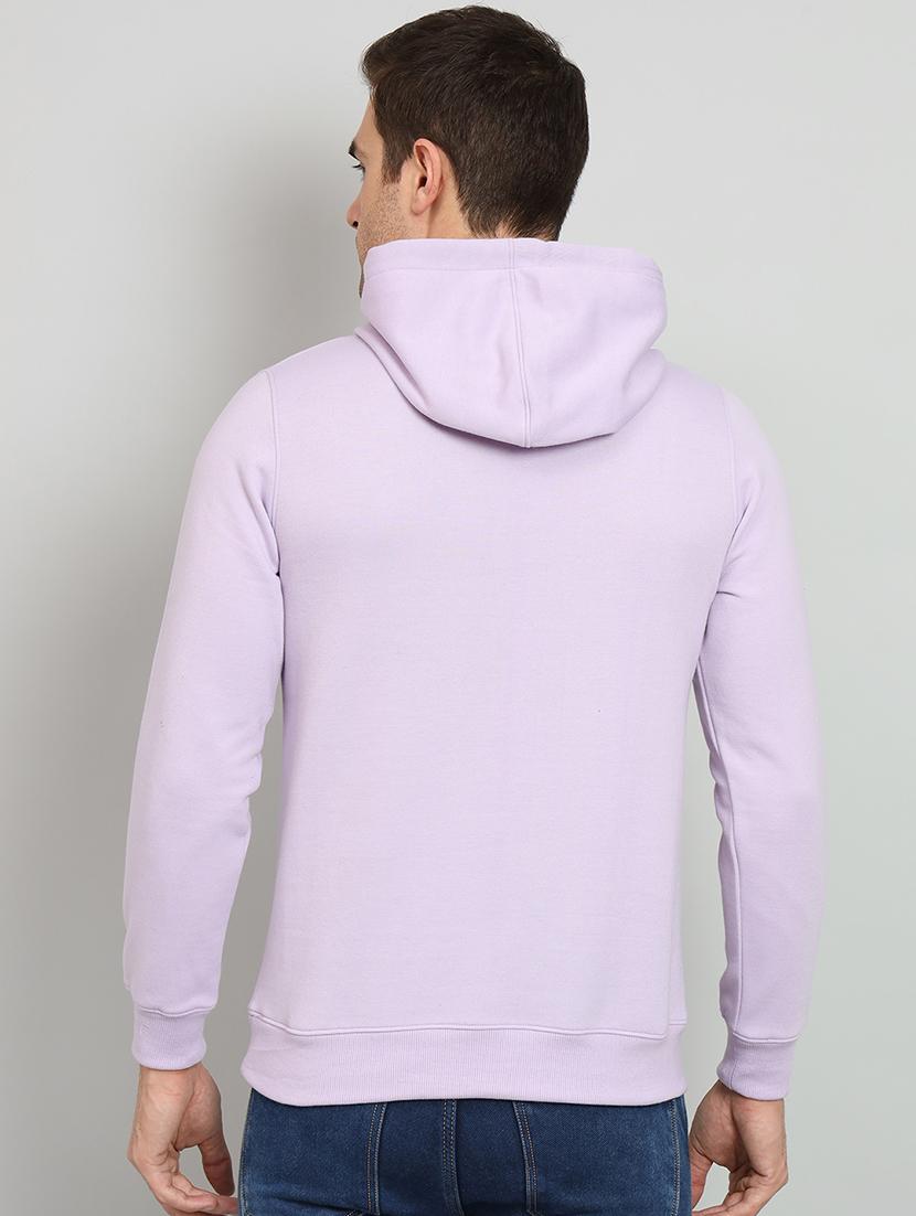 men lavender fleece chest print sweatshirt - 20377773 - Standard Image - 2