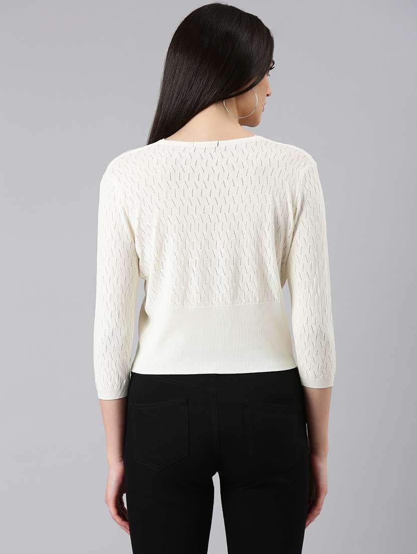 women beige acrylic regular pullover - 20381710 -  Standard Image - 2