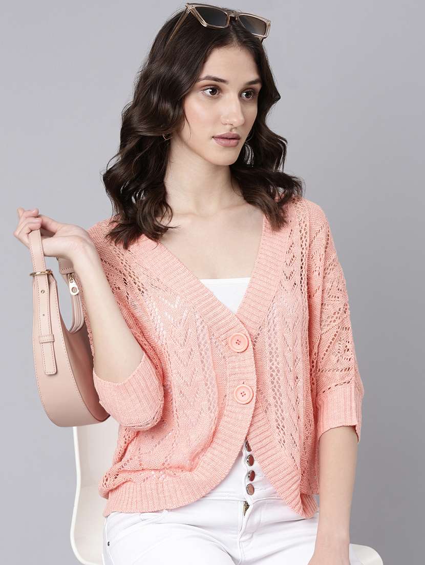 women peach solids regular shrug - 20381728 -  Standard Image - 2