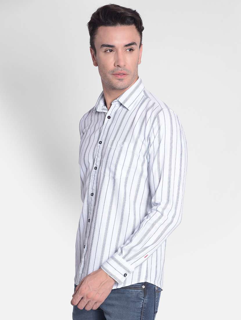 men white striped cotton casual shirt - 20381772 -  Standard Image - 2