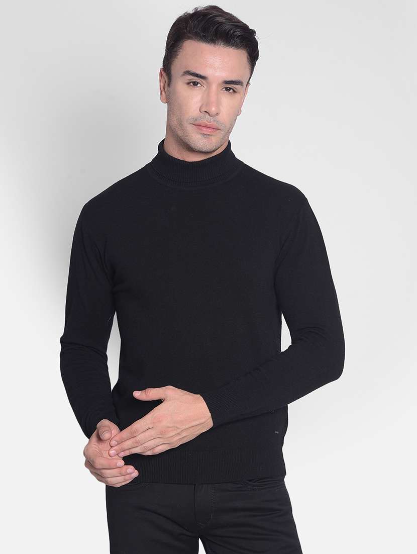 men black turtle neck viscose pullover