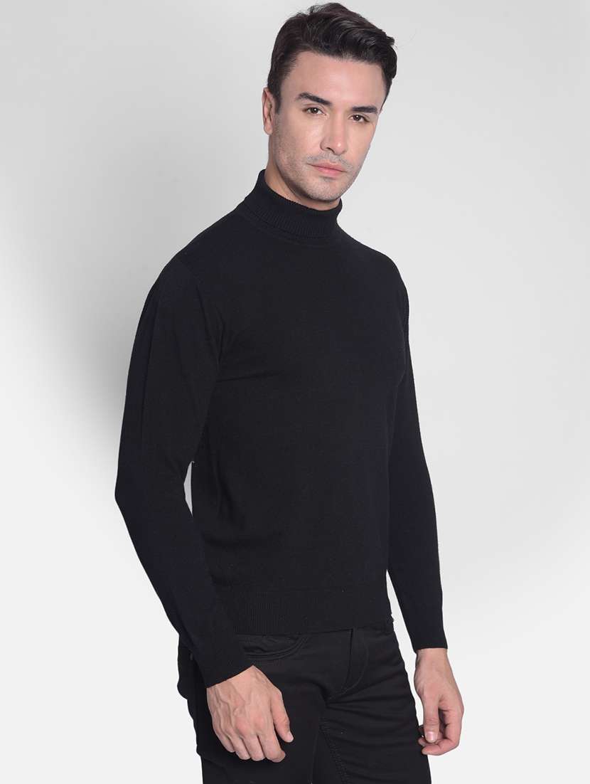 men black turtle neck viscose pullover - 20381803 -  Standard Image - 2