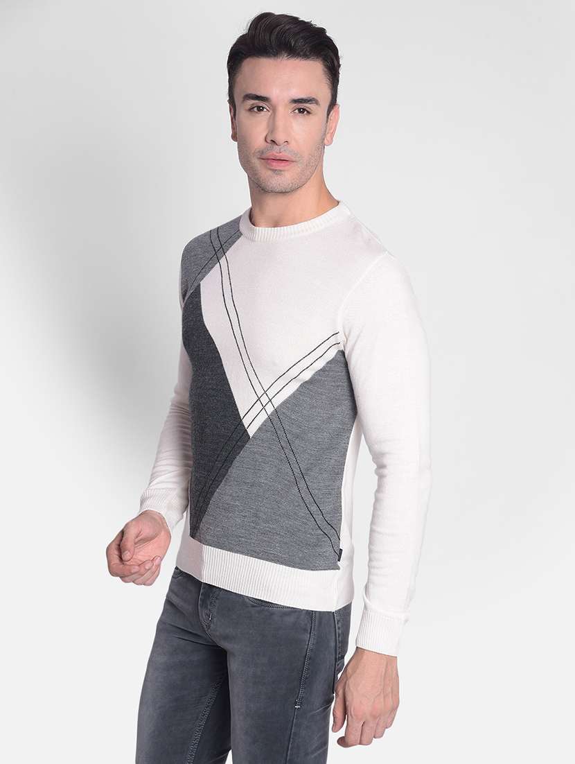 men multi color self design acrylic pullover - 20381804 -  Standard Image - 2
