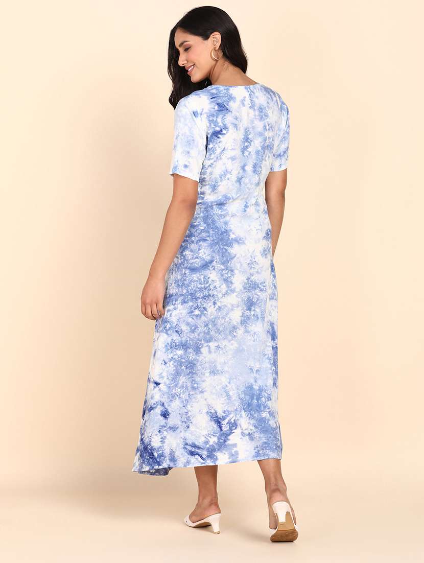 multi color tie & dye a-line dress - 20381817 -  Standard Image - 2