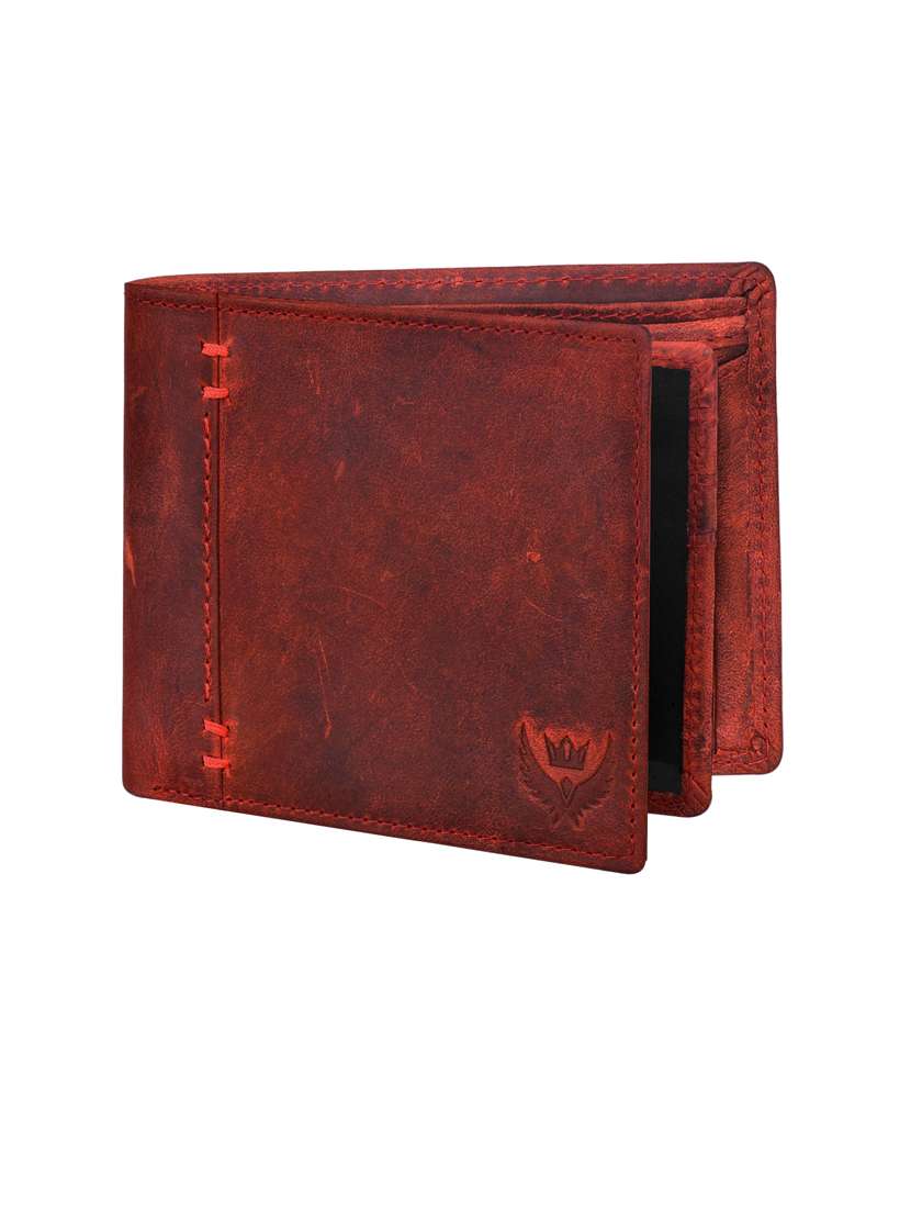 maroon genuine leather wallet