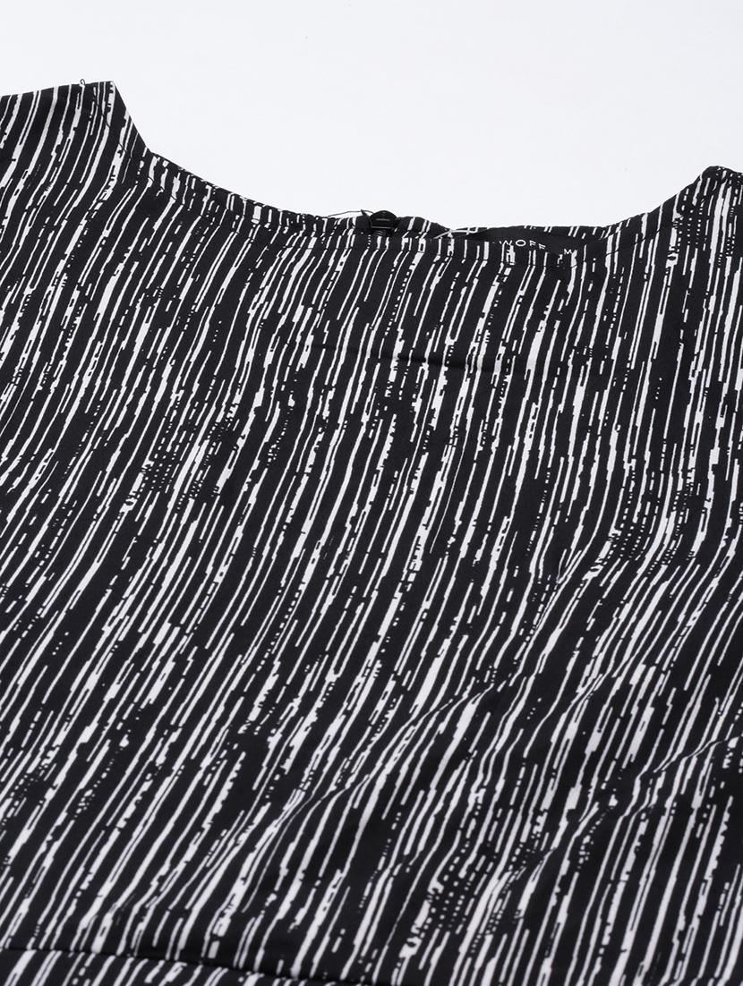 black abstract print full leg jumpsuit - 20382734 - Standard Image - 7