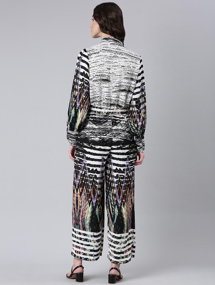 black printed full leg jumpsuit - 20382735 - Standard Image - 2