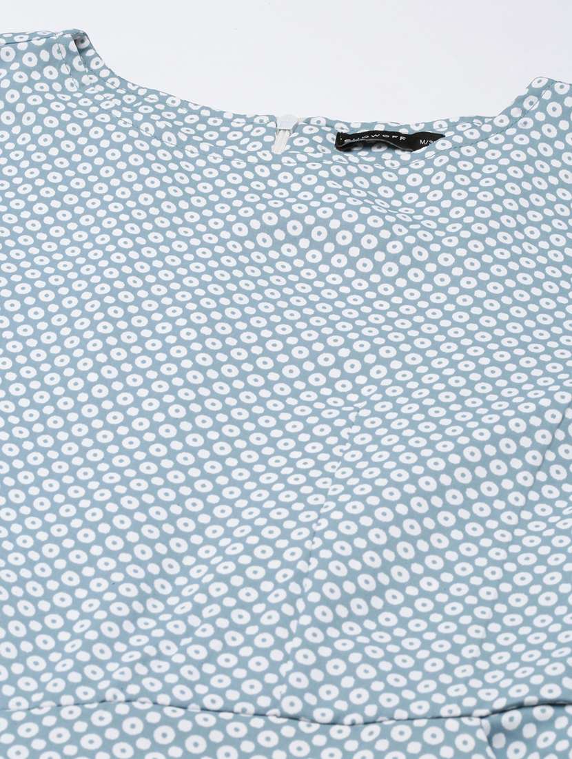 light blue polka dots full leg jumpsuit - 20382736 -  Standard Image - 7