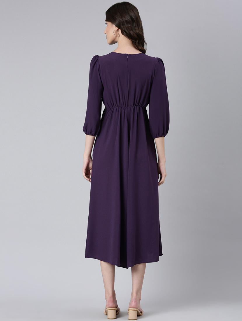 purple cotton 3/4th jumpsuit - 20382738 - Standard Image - 2