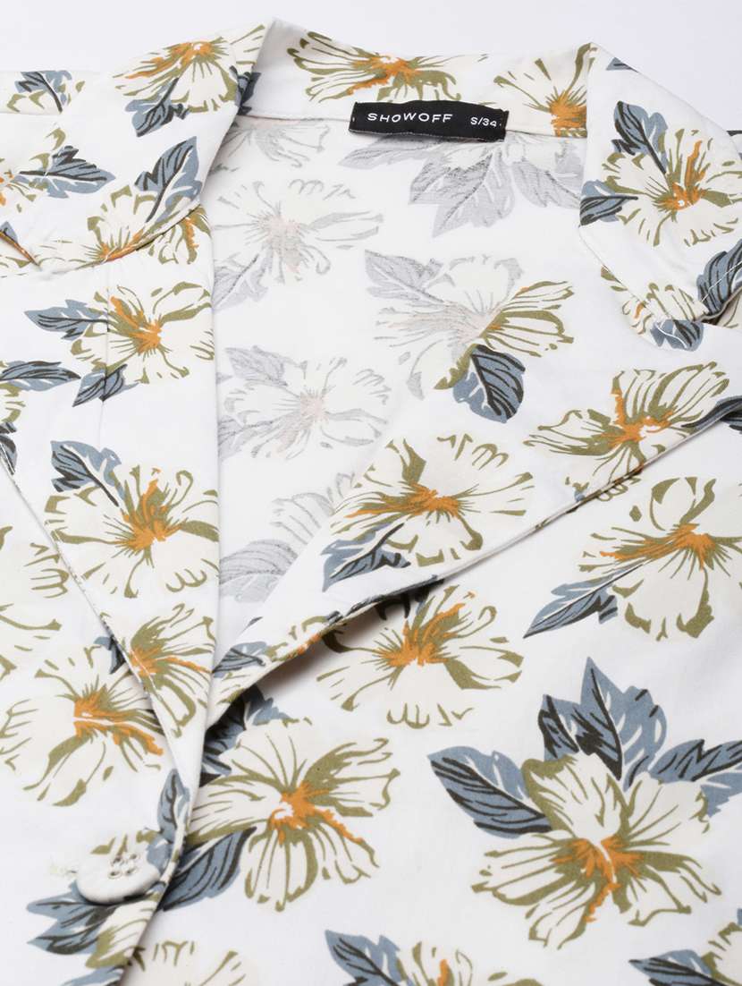 white floral single breasted blazer - 20382845 -  Standard Image - 7