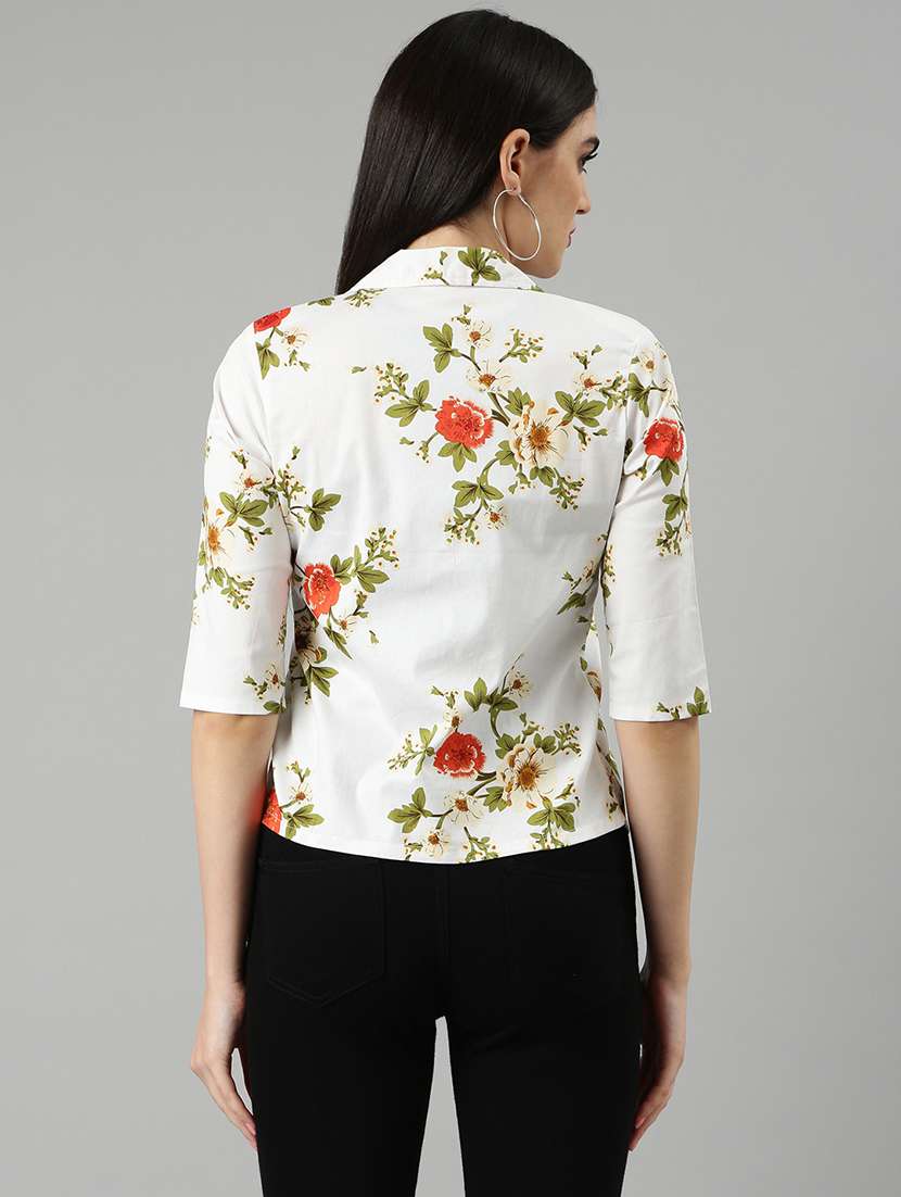 white floral single breasted blazer - 20382846 -  Standard Image - 2