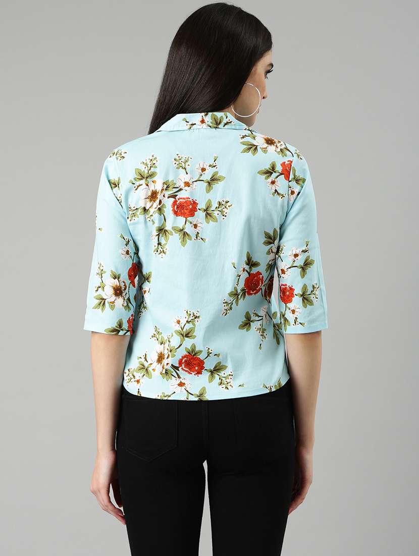 light blue floral single breasted blazer - 20382847 -  Standard Image - 2