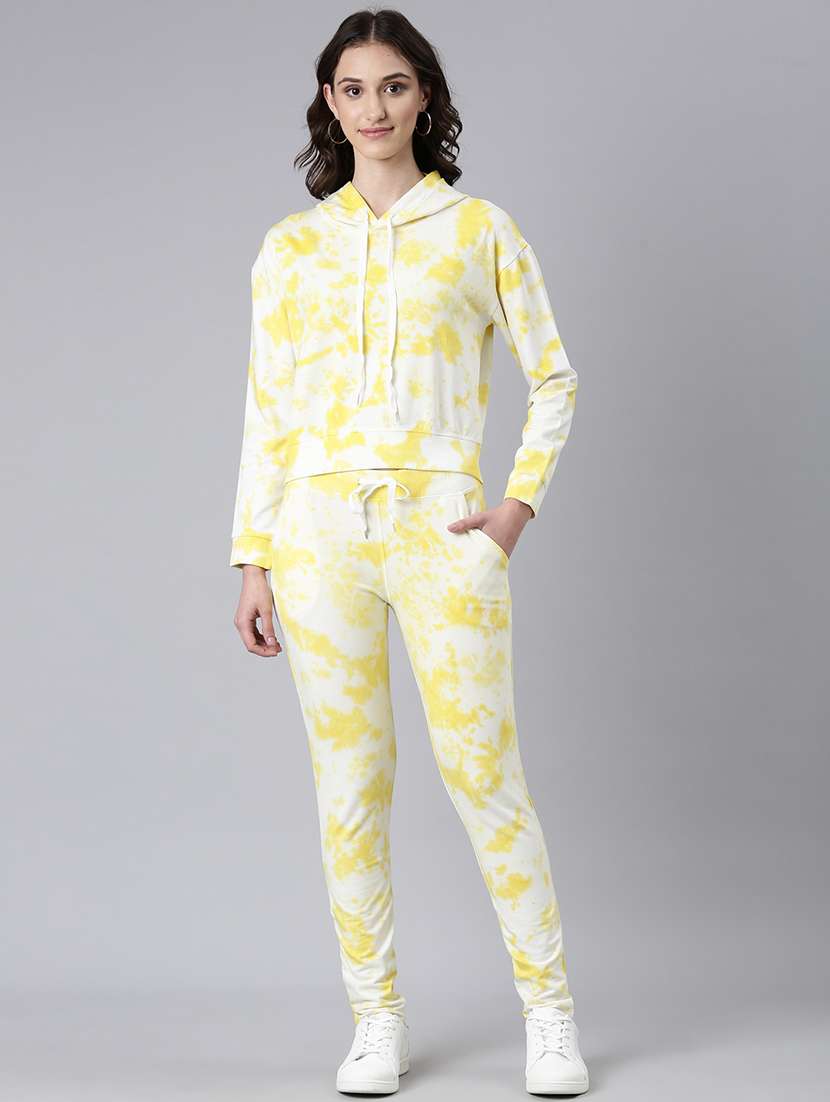 yellow tie & dye top and trouser co-ord set