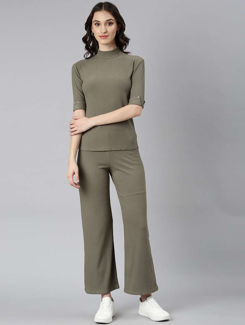 women green top and trouser co-ords set