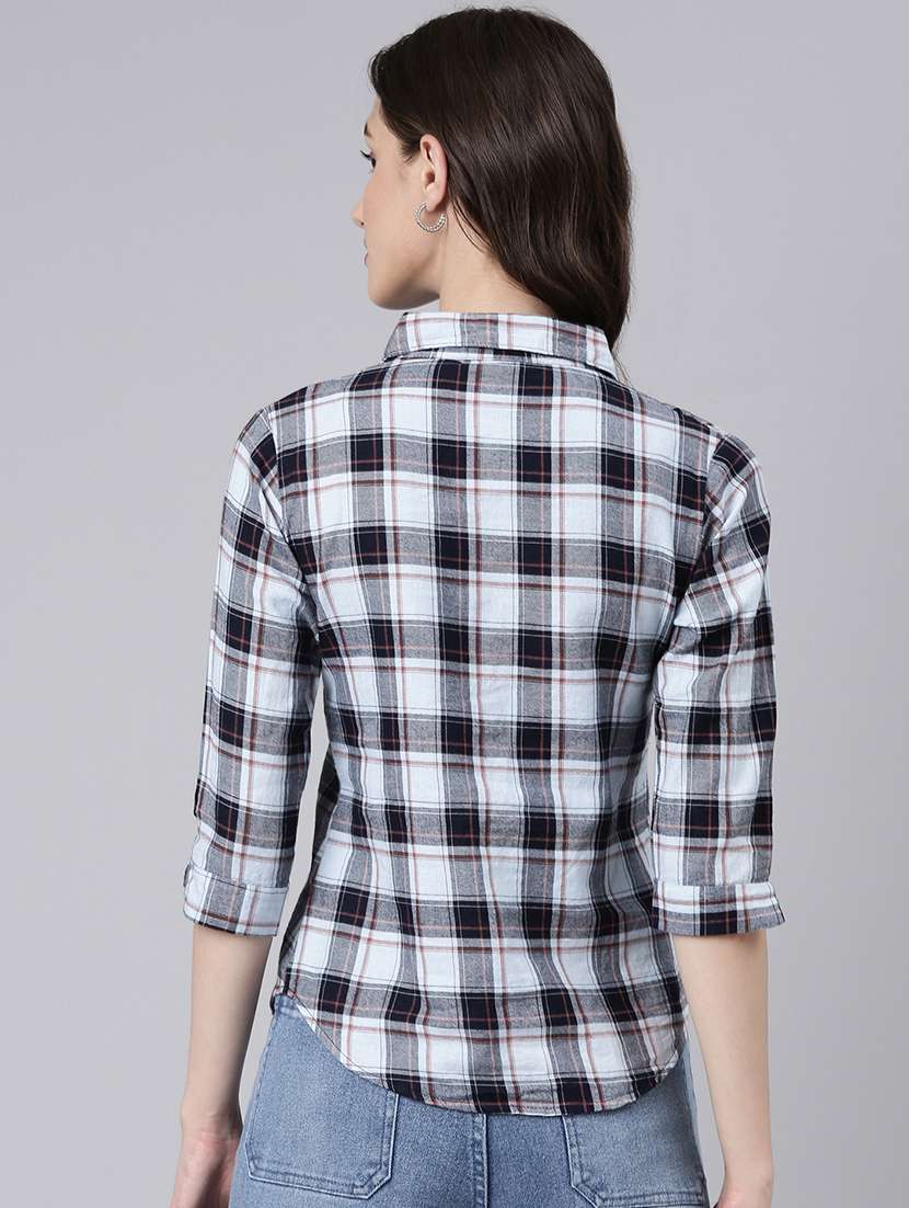 women multi color checkered cotton regular shirt - 20382926 -  Standard Image - 2