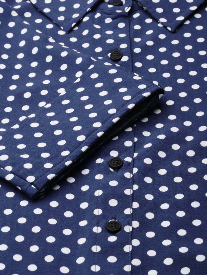 navy blue crepe regular shirt - 20382935 - Standard Image - 7