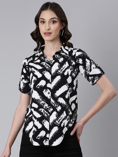 women multi color printed crepe regular shirt - 20382937 - Standard Image - 0