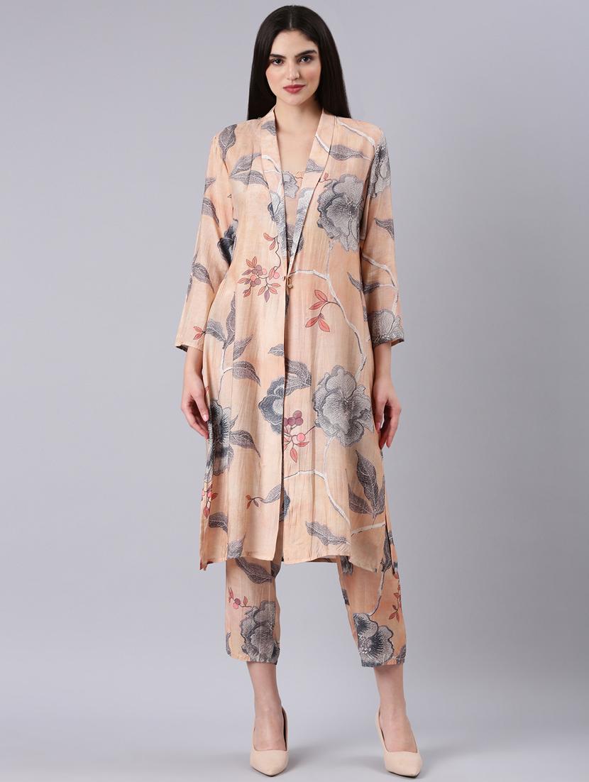 women peach top and trouser co-ords set