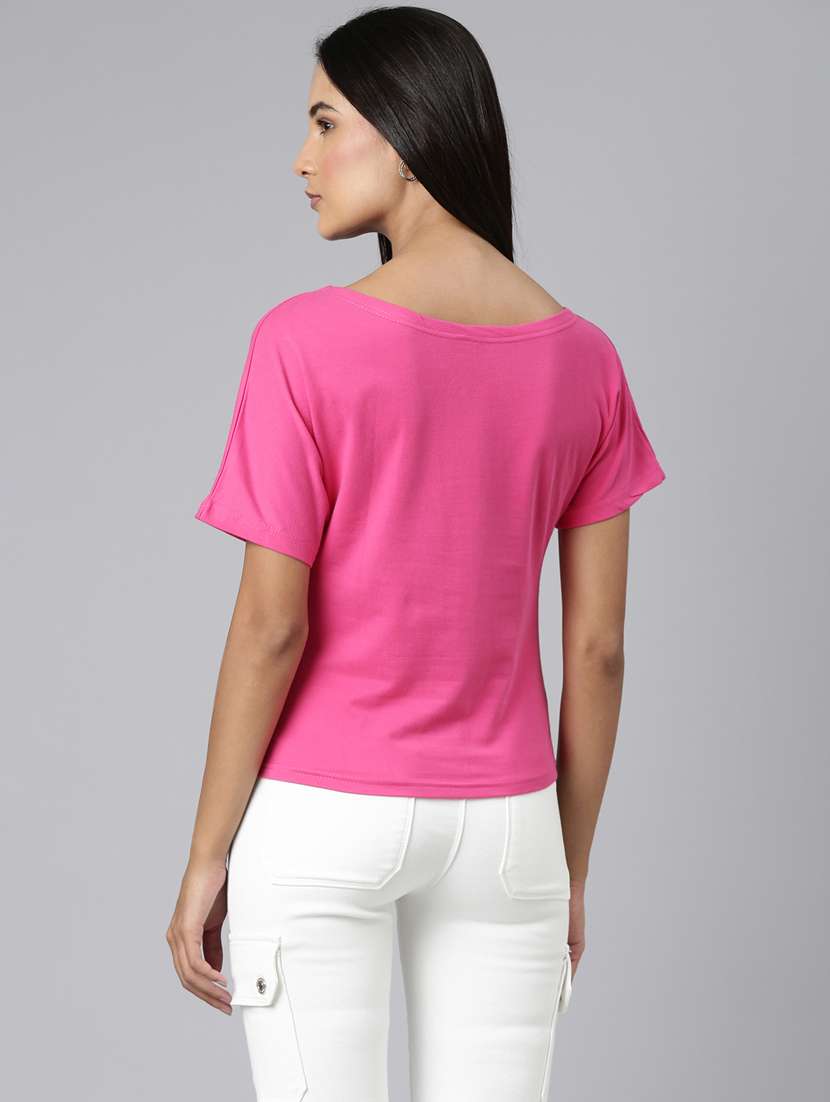 pink cotton regular tshirt - 20382976 - Standard Image - 2