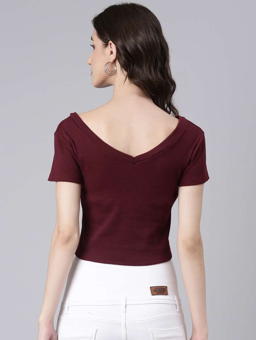 women's plain v neck t-shirt - 20383004 - Standard Image - 2