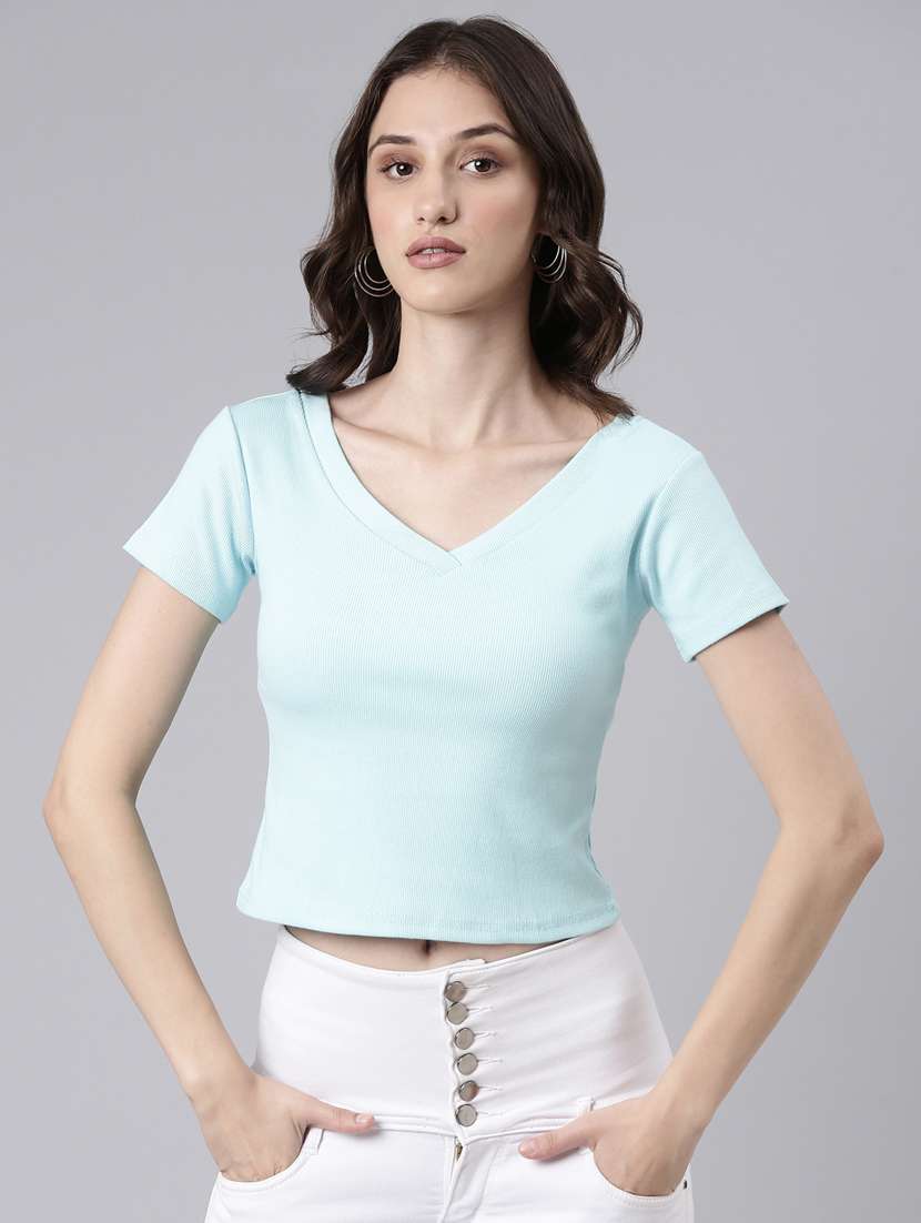 women's plain v neck t-shirt