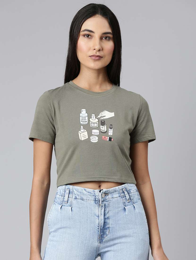 women's front print  t-shirt