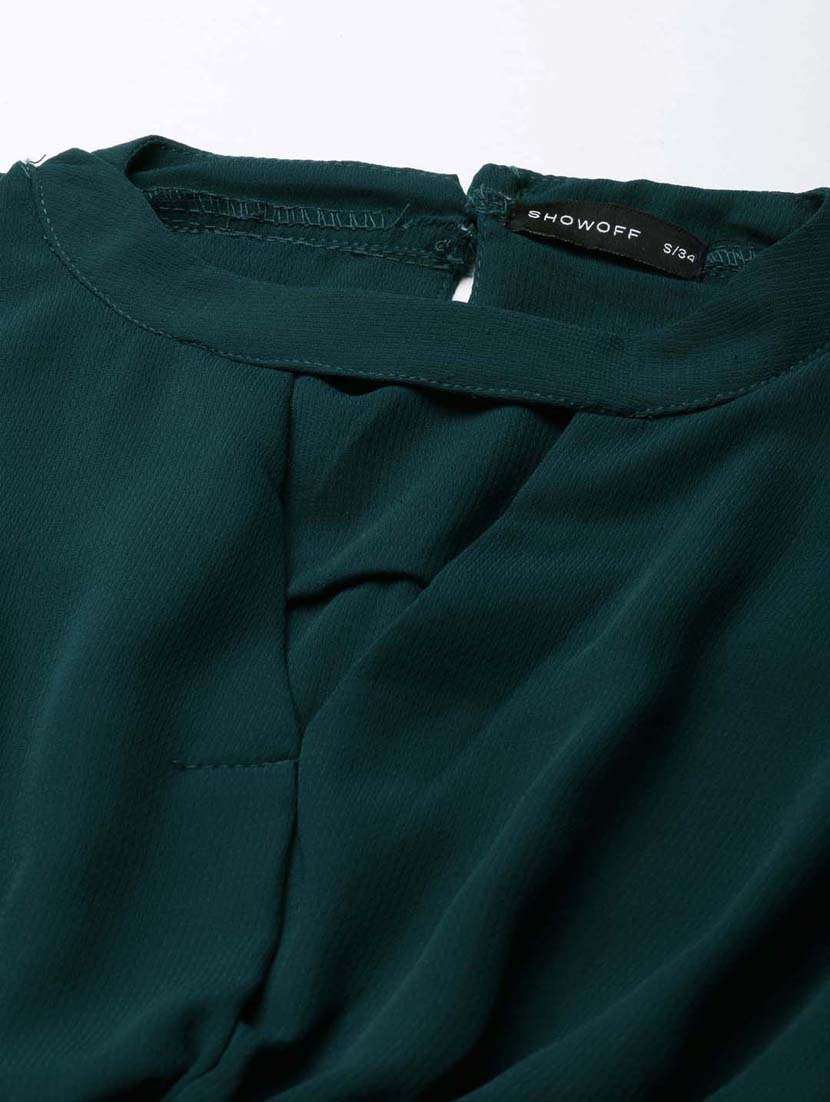 green solid blouson top - 20383020 - Standard Image - 7